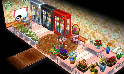 Aurora's flower shop in Animal Crossing: Happy Home Designer.
