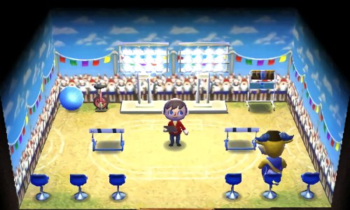 An athletic running track for Coach in Animal Crossing: Happy Home Designer.