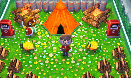A flammable tent home for Tom Nook I made for the August challenge theme of a comfy, cozy lifestyle.