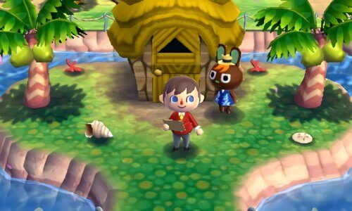 The outside of O'Hare's house in Animal Crossing: Happy Home Designer for Nintendo 3DS.