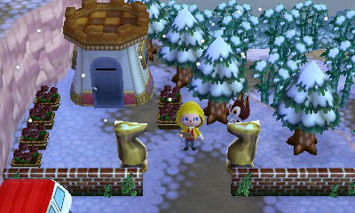The outside of Rudy's house in Animal Crossing: Happy Home Designer for Nintendo 3DS.