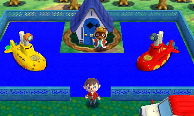 Tom Nook is stranded on an island in Animal Crossing: Happy Home Designer.