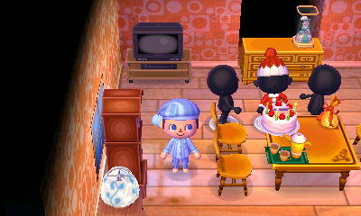 Birthday party in Aika Village for Animal Crossing: New Leaf