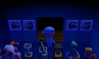 The room with creepy eyes looking at you in Aika Village.