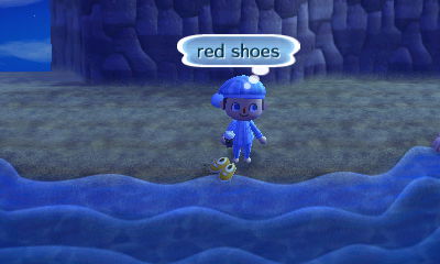 Shoes on the beach in Aika Village for ACNL