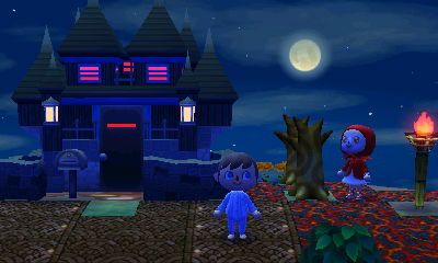 Outisde of the mayor's house in the New Leaf dream town of Hula Key.