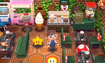 An arcade and snack shop in Lion Town.