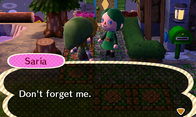 Saria: Don't forget me.