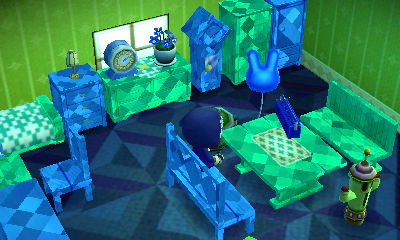 Blue sapphire and green emerald furniture in the dream town of Titania.