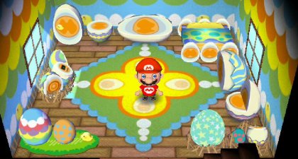 The complete egg furniture set acquired on Bunny Day (Easter) in Animal Crossing: City Folk.