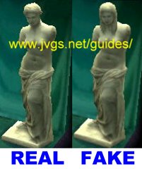 Beautiful statue: real vs. fake.