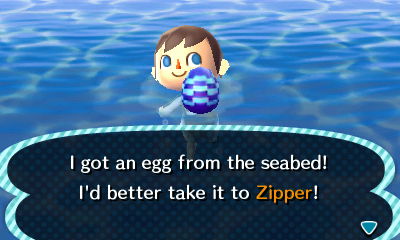 Finding a deep sea egg while diving on Bunny Day.