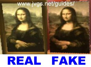 Famous painting (Mona Lisa): real vs. fake.