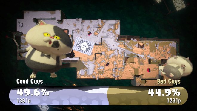 End screen results for a Splatoon 2 Turf War battle on the Shifty Station (Version 24) map.