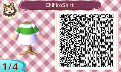 QR code for Chihiro's Shirt from Spirited Away in Animal Crossing.