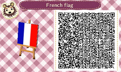 QR code for French flag (France) in Animal Crossing New Leaf