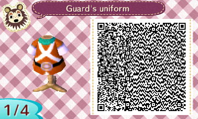 QR code for the ACCF guard's uniform DLC in Animal Crossing.