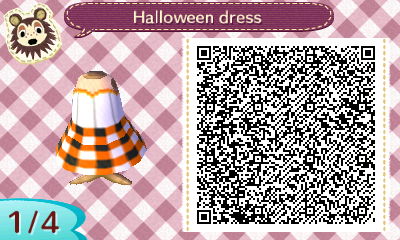 QR code for a Halloween dress in Animal Crossing.