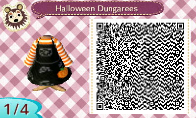QR code for Halloween dungarees in Animal Crossing.