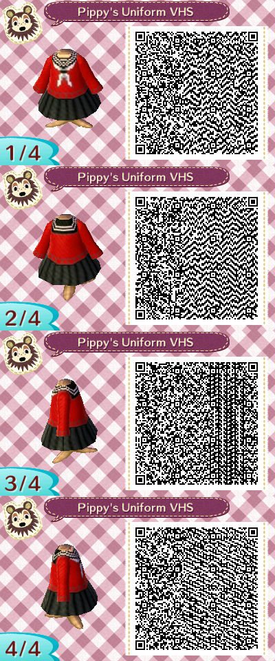 QR code for Pippy's uniform from Vampire High School in Animal Crossing.