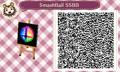 QR code of a Super Smash Bros. Smashball pattern for Animal Crossing: New Leaf
