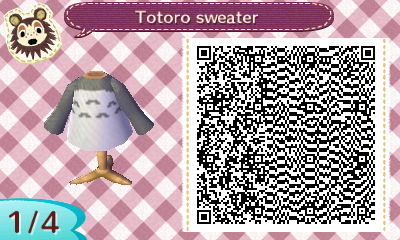 QR code for My Neighbor Totoro sweater in Animal Crossing New Leaf