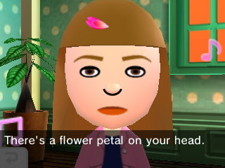 Me to Ann: There's a flower petal on your head.