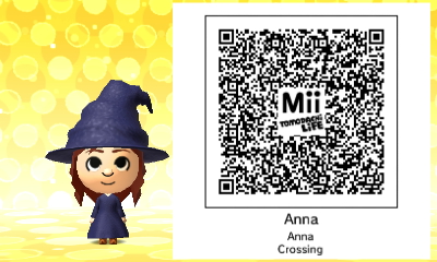 QR code to add a Mii of Anna Crossing to Tomodachi Life.