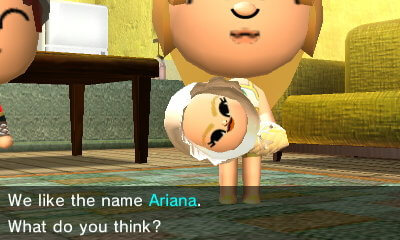 Stella: We like the name Ariana. What do you think?