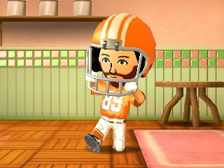 Baker Mayfield dances after eating his all-time favorite food in Tomodachi Life.