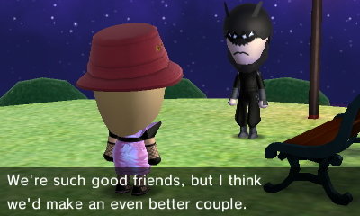 Batman, to Miss Piggy: We're such good friends, but I think we'd make an even better couple.