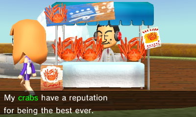 Mr Bean at the morning market: My crabs have a reputation for being the best ever.