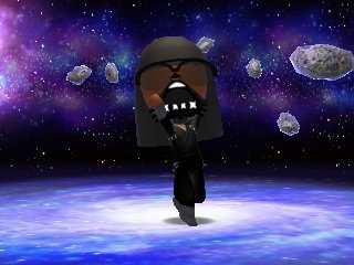 Darth Vader dances after eating his all-time favorite food in Tomodachi Life for Nintendo 3DS.