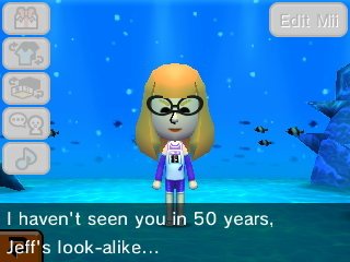 Inkling Girl, looking much older: I haven't seen you in 50 years, Jeff's look-alike...
