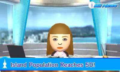 Ann, on Mii News: Island Population Reaches 50!