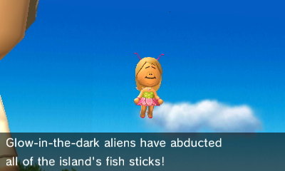 Miss Piggy: Glow-in-the-dark aliens have abducted all of the island's fish sticks!