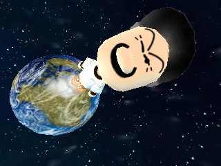 Popeye blasts off into outer space.