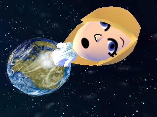 Rosalina blasts off into outer space after eating some nachos.