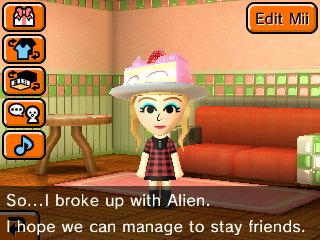 TZ: So...I broke up with Alien. I hope we can manage to stay friends.