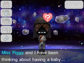 Darth Vader: Miss Piggy and I have been thinking about having a baby...