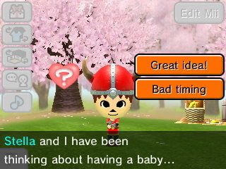 Villager: Stella and I have been thinking about having a baby...