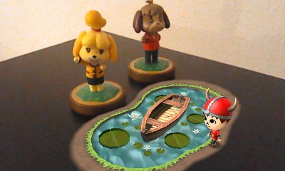 Villager uses the AR camera to enjoy a day at the lake.