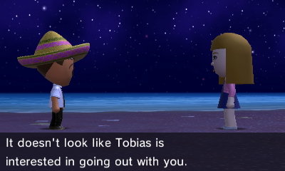 Xavier, to Ann: It doesn't look like Tobias is interested in going out with you.