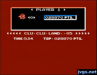 My NES Clu Clu Land score.