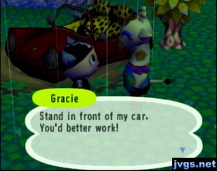 Gracie: Stand in front of my car. You'd better work!