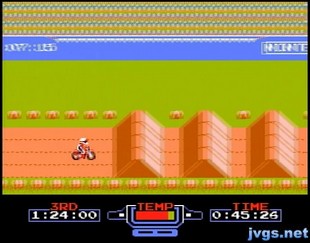 Playing Excitebike in Animal Crossing.