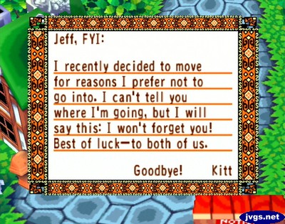 Kitt's goodbye letter.