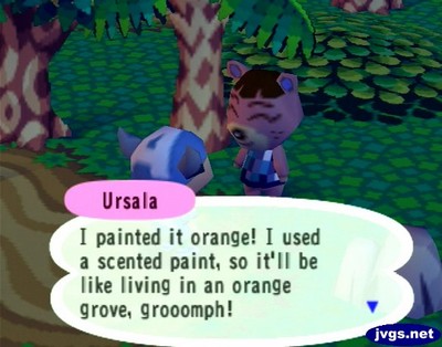 Ursala: I painted it orange! I used a scented paint, so it'll be like living in an orange grove!