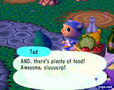 Tad, at the Cherry Blossom Festival: AND, there's plenty of food! Awesome, sluuuurp!