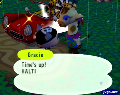 Gracie: Time's up! HALT!